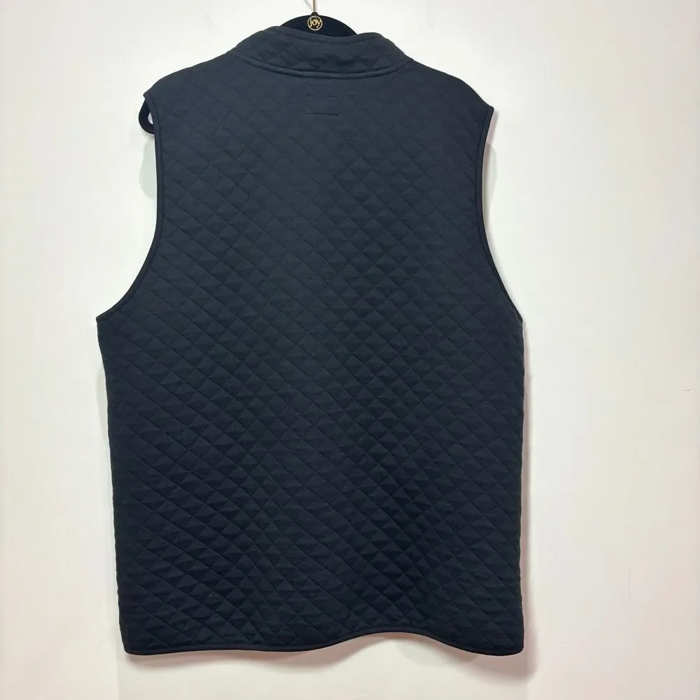 Marine Layer Corbet Quilted Vest Men XL Black Full Zip Outdoors Preppy Cabincore
